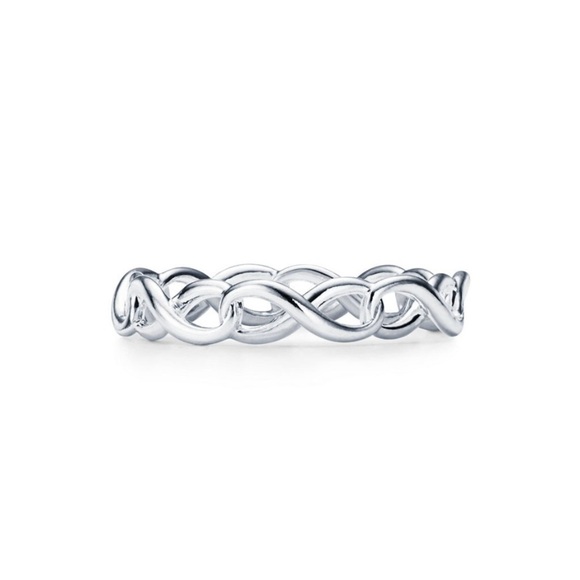 Tiffany & Co. Infinity Narrow Band Ring Sterling Silver Size 4.5 - Picture 3 of 5